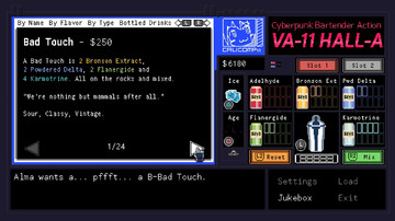 VA-11 Hall-A: Cyberpunk Bartender Action - Screenshot #223007 | 1280 x 720